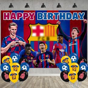 Soccer Birthday Party Decoration,Soccer Party Photo Background 5 x 3 FT and 18 Pcs Balloon,Football Merch Party Backdrop Supplies