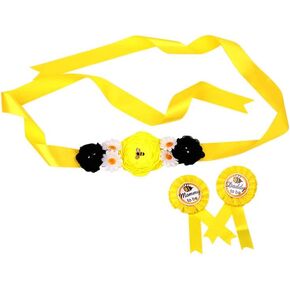 Orange Handmade Flower Sash Belt for Maternity Pregnancy Baby Shower Wedding Party.(YD8)