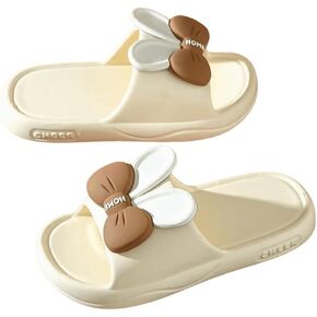 Rabbit Bow Slide Slippers Sandals Cute Women Slide Non Slip Outdoor Indoor Footwear Funny Slide Slippers