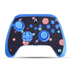 Carbon Fiber Gaming Skin Compatible with PowerA Xbox Series X|S Enhanced Wired Controller - Bright Night Sky - Premium 3M Vinyl Protective Wrap Decal Cover | Crafted in The USA by MightySkins