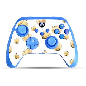 Carbon Fiber Gaming Skin Compatible with PowerA Xbox Series X|S Enhanced Wired Controller - Yellow Poppy - Premium 3M Vinyl Protective Wrap Decal Cover | Crafted in The USA by MightySkins