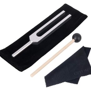QIYUN Tuning Fork, 432 Hz Tuning Forks Healing Tuned, Tuning Fork with a Malle, Cleaning Cloth and Bag, Aluminum Alloy