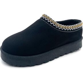 Women's platform slippers.Genuine Suede Fuzzy Cozy Mini Boots, Ideal for Indoor and Outdoor Comfort with Fur Fleece Lining and Anti-Slip Features.Warm short ankle boots