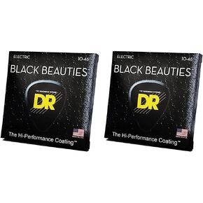 DR Strings Electric Guitar Strings, Black Beauties-Black Coated, 10-52 (BKE-10/52)