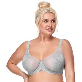 HSIA Bras for Women Lace Unlined Breast Minimizer Bra Full Coverage Bras with Underwire