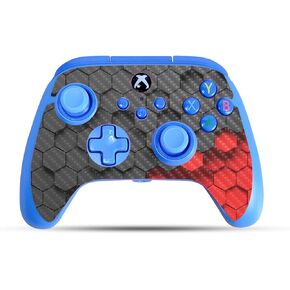 Carbon Fiber Gaming Skin Compatible with PowerA Xbox Series X|S Enhanced Wired Controller - Two-Tone Hex - Premium 3M Vinyl Protective Wrap Decal Cover | Crafted in The USA by MightySkins