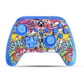Carbon Fiber Gaming Skin Compatible with PowerA Xbox Series X|S Enhanced Wired Controller - Funky Graffiti - Premium 3M Vinyl Protective Wrap Decal Cover | Crafted in The USA by MightySkins