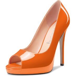 NobleOnly Women's High Heel Platform Peep Open Toe Pumps Slip-on Clear Cute Party Sandals 4.7 Inches Heels