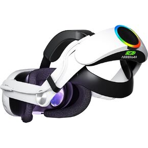 حزام الرأس متوافق مع Meta Quest 3، حزام بطارية 10000 مللي أمبير في الساعة لملحقات Oculus/Meta Quest 3، تمديد وقت اللعب ودعم محسن لـ Quest 3