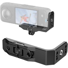 LICHIFIT Horizontal Mount Bracket for Insta360 X4 Camera Aluminum Alloy L Bracket 90 Degree Transverse Support Stand Holder with 1/4" Screw Hole and Foldable Two-Prong Interface Adapter