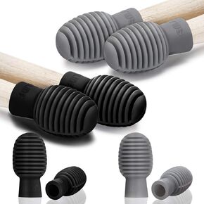 8 Pieces Drum Mute Drumstick Silent Tip Drum Dampener Accessory Rubber Practice Percussion Tips Mute Replacement Drum Practice Tips (Orange and Grey)