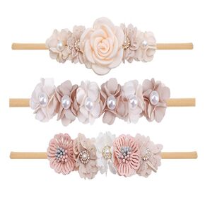 UTOWO Baby Girl Flower Crown Elastic Headband Toddler Nylon Floral Headwear Newborn Infant Hair Accessories