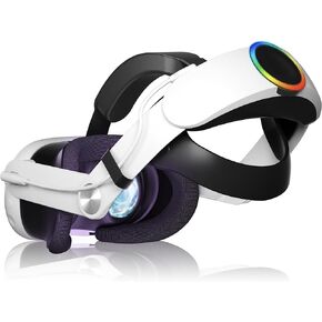 Head Strap with Battery for Meta/Oculus Quest 3, Fast Charge Compatible with Meta Quest 3 Accessories, RGB Light Adjustable Elite Strap Compatible with Oculus Quest 3