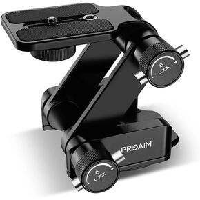 PROAIM Z-Tilt Camera Head (Pan-Tilt). 6.8kg/15lb Payload. Panning Range: 340° & Tilt Range: 270°. Height- 5.23" (P-ZTLT-01)