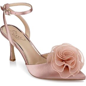 Jewel Badgley Mischka Taylee Satin Ankle Strap Stiletto Heels