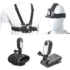 Fotoleey Go 3S Camera Mount Kit - Chest Strap, Backpack Strap Clip, Head Strap, Wrist Strap - for Action Cameras Compatible with GO 3