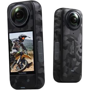 Anti-Scratch Skin for Insta360X4 Protective Sticker Camouflage Black Carbon Fiber Action Camera Skin Insta360 Onex4 Film Decals Full Wrap Protection