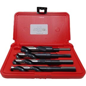 Norseman by Viking Drill and Tool 30323 9/16 in, 5/8 in, 3/4 in, 1 in. 135 Degree Split Point Cryo-Nitride S&D Set , Red