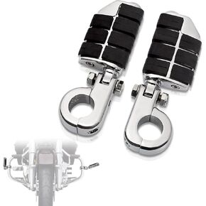 1-1/4" Highway Pegs,Long Angled Adjustable 1.25" Highway Footpegs w/Mounts for Harley Touring Street Glide Electra Glide Road King Softail Dyna Trike Sportster w/32mm Engine Guard,Upgraded