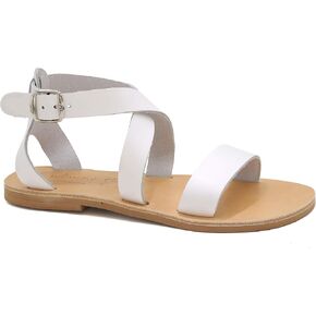 Emmanuela Greek Handmade Leather Flat Sandals, Quality Ankle Strap Sandals with adjustable buckle, Ankle Cuff Summer Shoes, Open Toe Strappy Sandals, Boho Chic Sandals