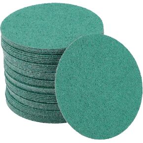 Sanding Discs, 3inch 60 Grit Automotive Repair Round Hook and Loop Sandpaper Polyester Film Green, 50 Pcs