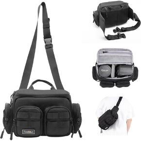 حقيبة خصر للكاميرا - حقيبة فاني صغيرة الحجم مقاومة للماء، حقيبة كاميرا محمولة خفيفة الوزن، حقيبة كتف للكاميرا بدون مرآة للتصوير الفوتوغرافي لكاميرات Canon وNikon وSony وFuji-Large in Kuwait