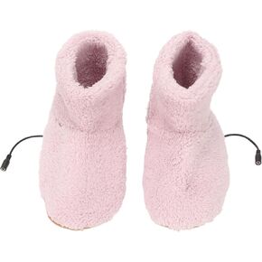 Heated Foot Warmer Electric Heating Booties Slippers, Soft Plush, Wear Resistant, Gifts for Women Men (Grey)