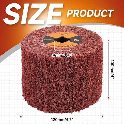 Non-Woven Wheel Surface Conditioning Tool,120 Grit 120 x 100 x 19 mm Abrasive Drawing Polishing Wheel for Wood Metal Burnishing Wheel 4.7"x 4" in Saudi Arabia