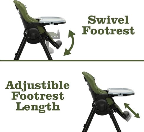 Jeep by Delta Children Classic Convertible 2-in-1 High Chair for Babies and Toddlers with Adjustable Height, Recline & Footrest - Dishwasher Safe Meal Tray, Olive Green in Saudi Arabia