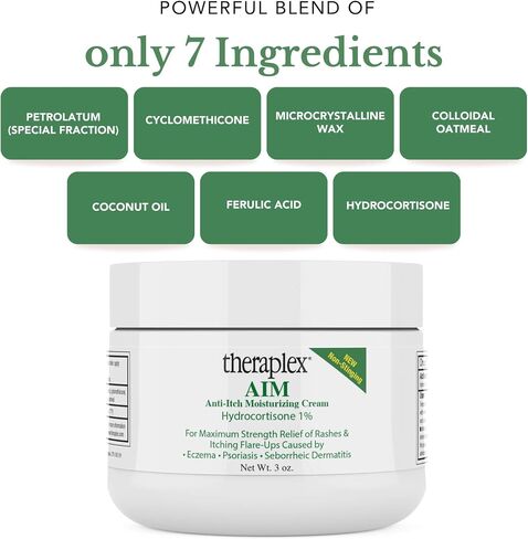 Theraplex AIM - كريم مرطب مضاد للحكة (2 أونصة) - يساعد على تخفيف الحكة والتهاب الجلد والصدفية والطفح الجلدي - كريم مضاد للحكة يساعد على إصلاح واستعادة حاجز الحماية الطبيعي للبشرة in Saudi Arabia