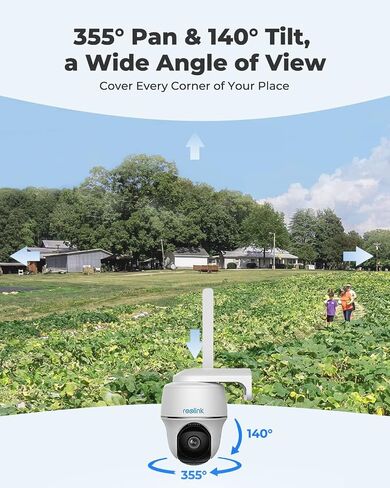 REOLINK 4G LTE Cellular Security Camera Outdoor, Pan Tilt, Wireless Solar Powered, 2K HD Night Vision, 2-Way Talk, Smart Person/Vehicle Detection, No WiFi, Go PT Plus + SP -US Version (Renewed) in Saudi Arabia