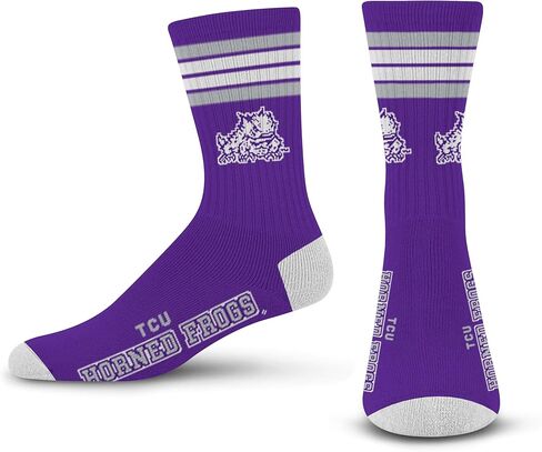 للأقدام العارية NCAA Kansas Jayhawks 4 Stripe Deuce Crew Sock Team Color Medium in Saudi Arabia