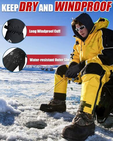 RIGWARL Waterproof Mens Women Gloves for Cold Weather, -5℉ Warm Winter Thermal Gloves with Touch Screen, Anti-Slip Lightweight Snow Gloves Winter for Driving Running Cycling Hiking in Kuwait