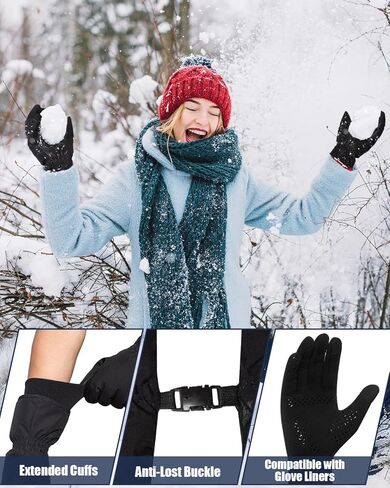 RIGWARL Waterproof Mens Women Gloves for Cold Weather, -5℉ Warm Winter Thermal Gloves with Touch Screen, Anti-Slip Lightweight Snow Gloves Winter for Driving Running Cycling Hiking in Kuwait