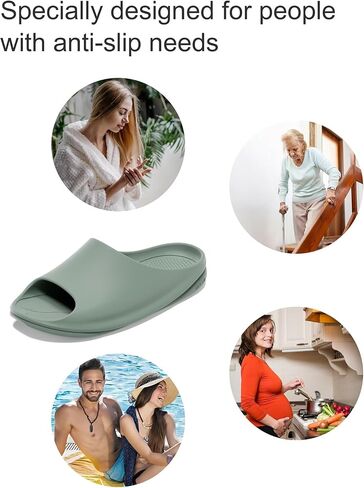 House Slippers, Non Slip Shower Shoes for Women and Men, Lightweight Slides for Indoor Bathroom Dorm Pool Swimming Beach in Kuwait