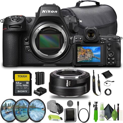 Nikon Z8 Professional Full Frame Mirrorless 8K Video & Stills Hybrid FX Camera + 64GB SF-M Tough Series Memory Card + Nikon FTZ II Mount Adapter + More (Renewed) in Saudi Arabia
