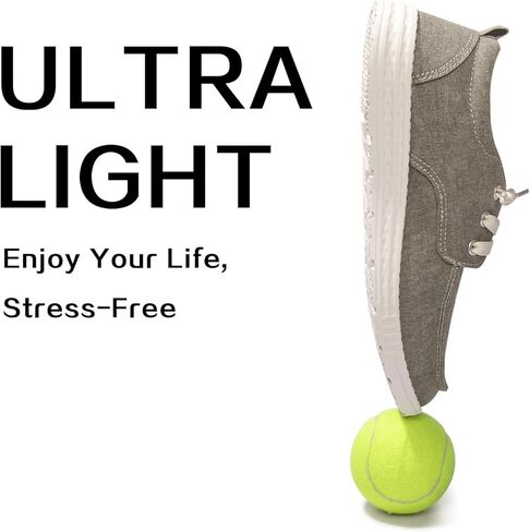 حذاء بدون كعب نسائي سهل الارتداء من القماش برباط، حذاء رياضي مريح وخفيف الوزن، حذاء كاجوال مع نعل داخلي قابل للتنفس، حذاء قارب عصري in Kuwait