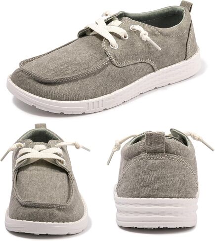 حذاء بدون كعب نسائي سهل الارتداء من القماش برباط، حذاء رياضي مريح وخفيف الوزن، حذاء كاجوال مع نعل داخلي قابل للتنفس، حذاء قارب عصري in Kuwait