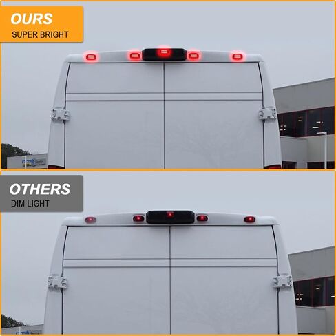 R&F Auto 5PCS LED Rear Roof Cab Lights Replacement for RAM Promaster Vans 1500 2500 3500 2014-2022 Rear Roof Mounted Cab Light Lamp Reflective Lights Assembly Smoked Lens in Saudi Arabia