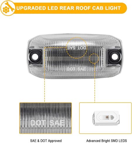 R&F Auto 5PCS LED Rear Roof Cab Lights Replacement for RAM Promaster Vans 1500 2500 3500 2014-2022 Rear Roof Mounted Cab Light Lamp Reflective Lights Assembly Smoked Lens in Saudi Arabia