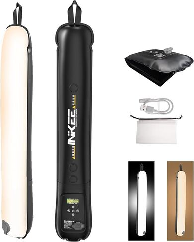 مصباح LED محمول INKEE GC12 ثنائي اللون، CRI 95+، 12 وات 2700K-6500K ضوء تصوير محمول قابل للنفخ مع بطارية ليثيوم 18.5 وات للتصوير الفوتوغرافي في الهواء الطلق وتسجيل الفيديو in Kuwait