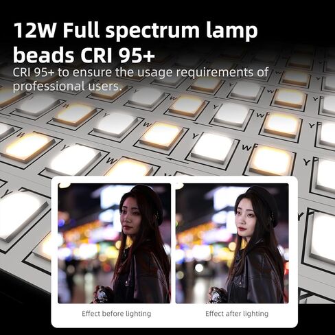 مصباح LED محمول INKEE GC12 ثنائي اللون، CRI 95+، 12 وات 2700K-6500K ضوء تصوير محمول قابل للنفخ مع بطارية ليثيوم 18.5 وات للتصوير الفوتوغرافي في الهواء الطلق وتسجيل الفيديو in Kuwait