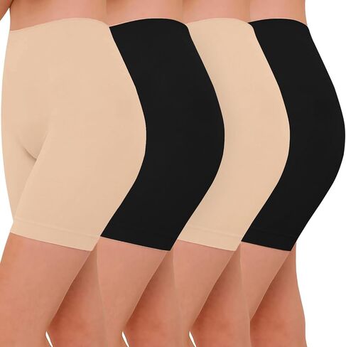 2-4 Pack Anti Chafing Shorts Women, Seamless Slip Shorts for Under Dresses, Spandex Bike Shorts for Yoga Workout in Saudi Arabia
