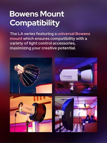 Godox Litemons LA150R 165W RGB LED Monolight with Bowens Mount Reflector, APP Control, 1800-10,000K CCT, CRI/TLCI 95, AC Power for Video Production and Vlogging in Saudi Arabia