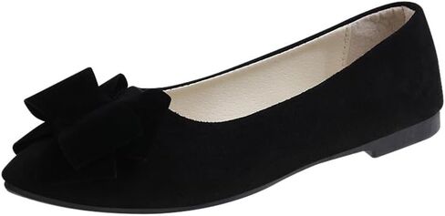 Padgene Women's Casual Pointed Toe Bowknot Ballet Flats, Ladies Ballerina Flats Girls Fashionable Ballet Pumps Dolly Shoes Womens Stylish Comfy Office Driving Flat Shoes Slip On Loafers in Saudi Arabia
