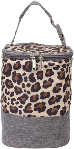 Insulated Baby Bottle Bag Waterproof Portable Breastmilk Warmer Cooler Bag with Handle for Travel 3L(Leopard Print) in Saudi Arabia