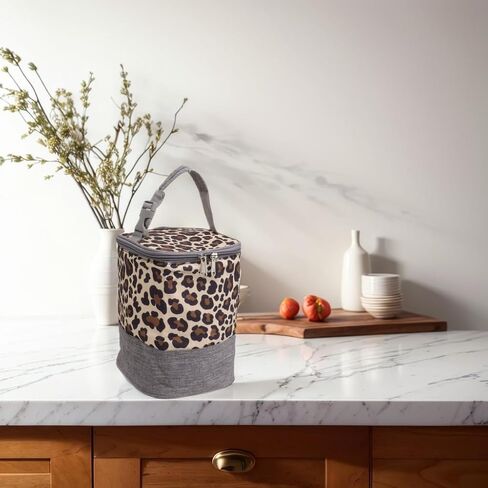 Insulated Baby Bottle Bag Waterproof Portable Breastmilk Warmer Cooler Bag with Handle for Travel 3L(Leopard Print) in Saudi Arabia