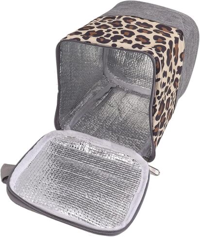Insulated Baby Bottle Bag Waterproof Portable Breastmilk Warmer Cooler Bag with Handle for Travel 3L(Leopard Print) in Saudi Arabia