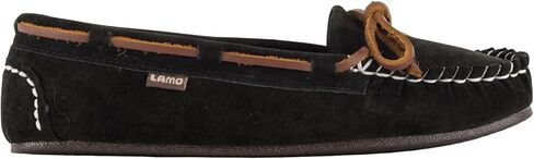 حذاء بدون كعب Sabrina Moc ll نسائي من Lamo مصنوع من الجلد الأصلي ودانتيل أسود سهل الارتداء in Kuwait