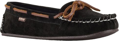 حذاء بدون كعب Sabrina Moc ll نسائي من Lamo مصنوع من الجلد الأصلي ودانتيل أسود سهل الارتداء in Kuwait